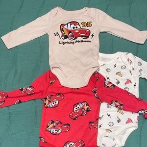 Disney Lightning McQueen Bodysuit Set - Red & Cream & White